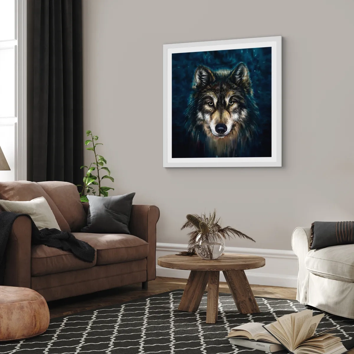 Plakát v bílém rámu - Alfa? A omega - 60x60 cm