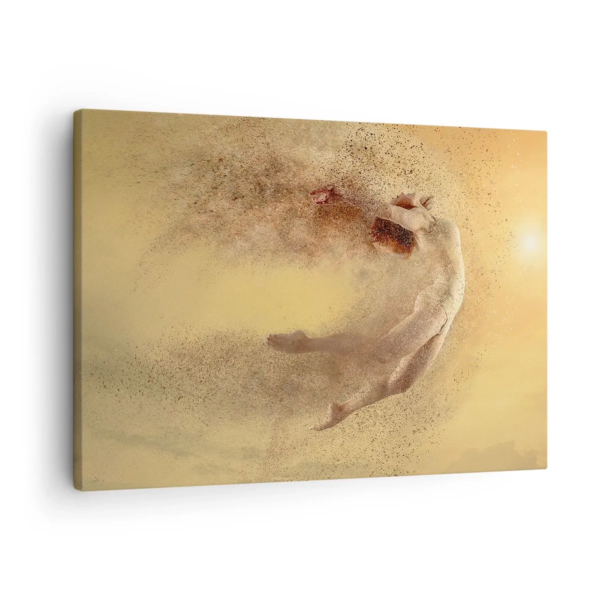 Obraz na plátně - Postava v dynamickém pohybu s efektem rozpadu - 70x50cm - V tanečním vytržení - Moderní nástěnná dekorace do obývacího pokoje a ložnice ARTTOR