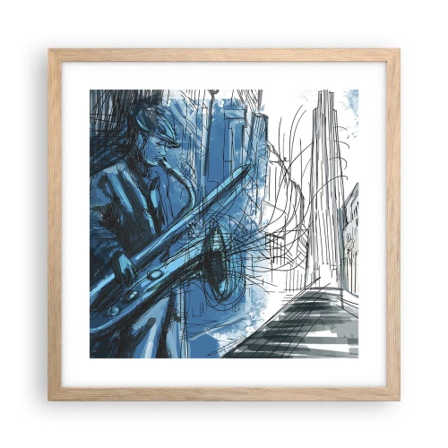 Plakát v rámu světlý dub - Městská rapsodie - 40x40 cm