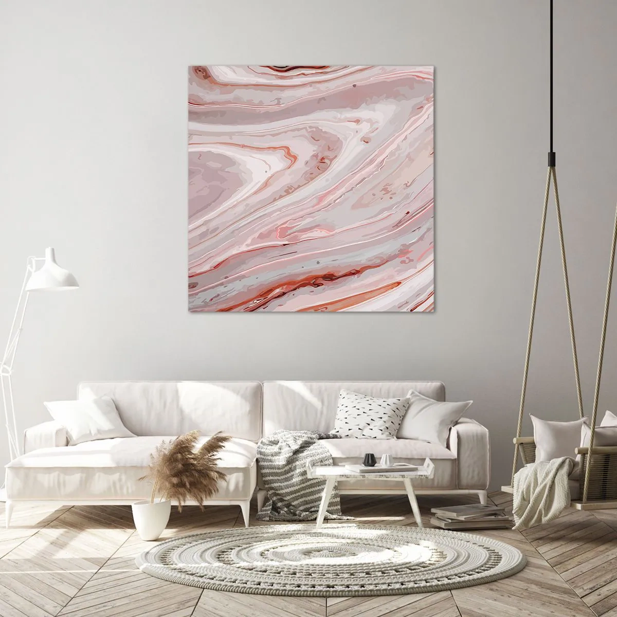 Obraz na plátně - Tekutá růžová - 60x60 cm