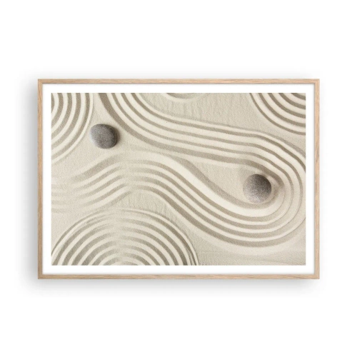 Plakát v rámu světlý dub - Dotek tepla - 100x70 cm