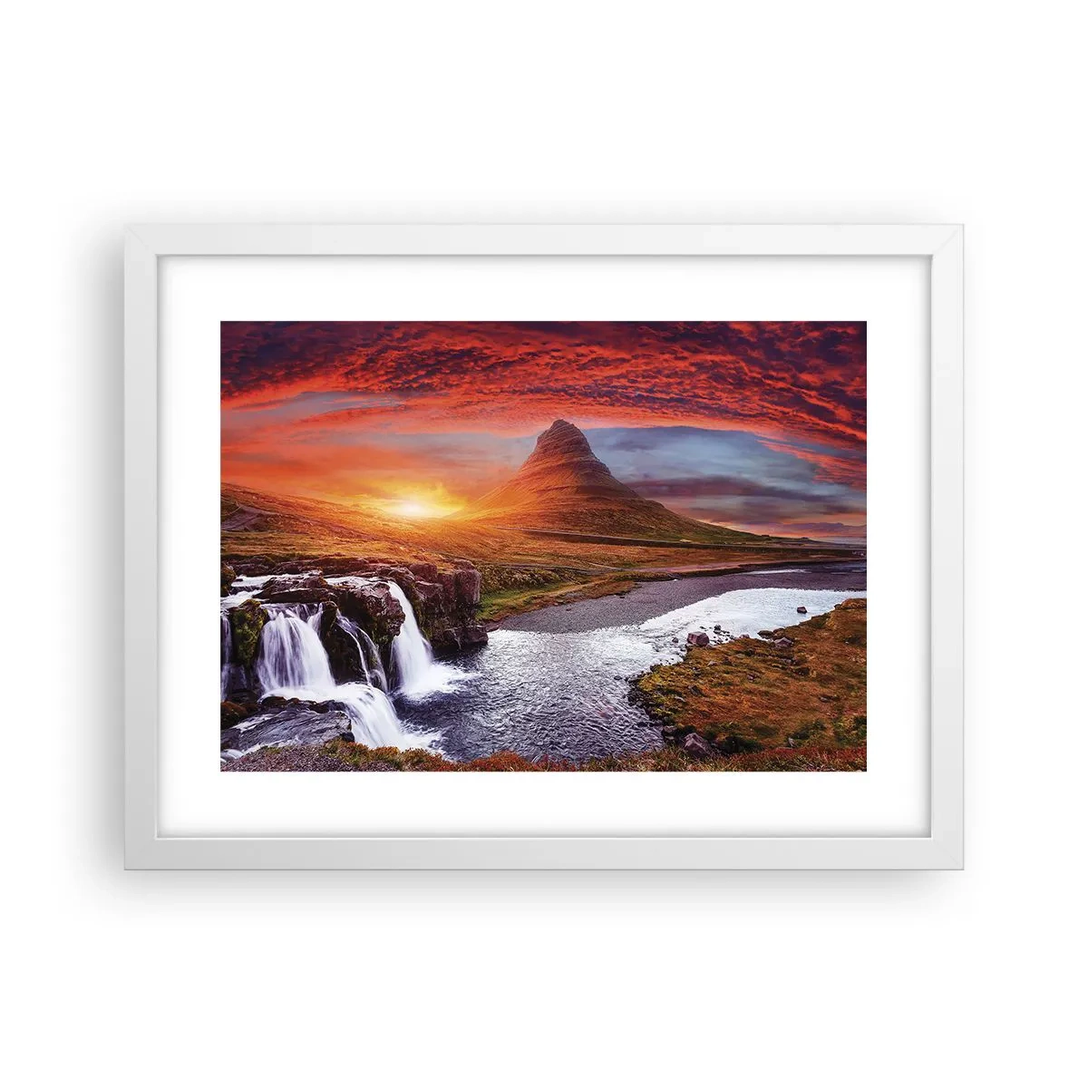 Plakát v bílém rámu - Pohled na Středozem - 40x30 cm