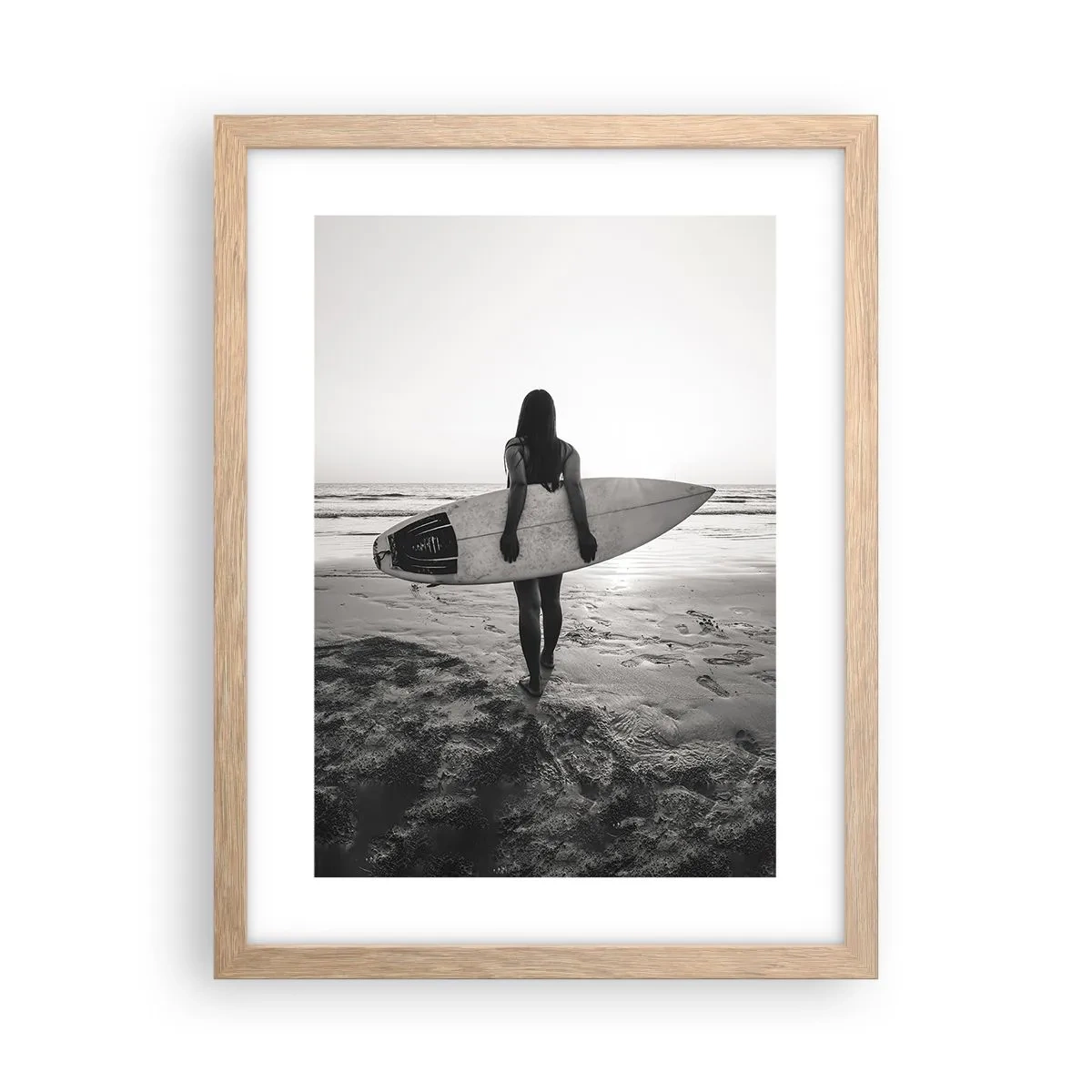 Plakát v rámu světlý dub - Dcera mořské vlny - 30x40 cm