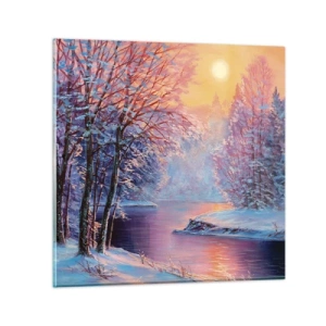Obraz na skle - Barvy zimy - 30x30 cm