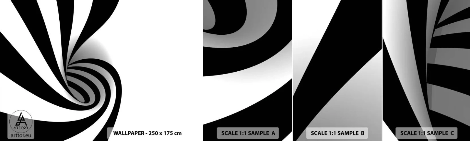 Fototapeta Vzorek Standard Eco - A přece se točí - Abstrakce, Grafika, Černý a bílý - 100x30 cm