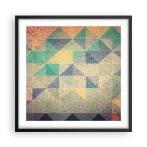 Plakát v černém rámu - Republika trojúhelníků - 50x50 cm