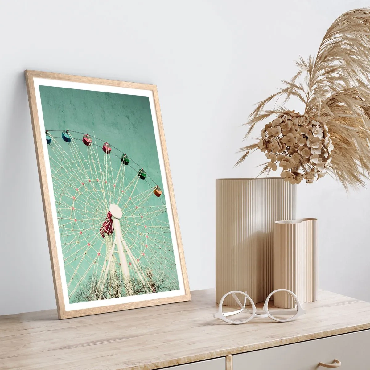 Plakát v rámu světlý dub - Zveme vás k zábavě - 50x70 cm