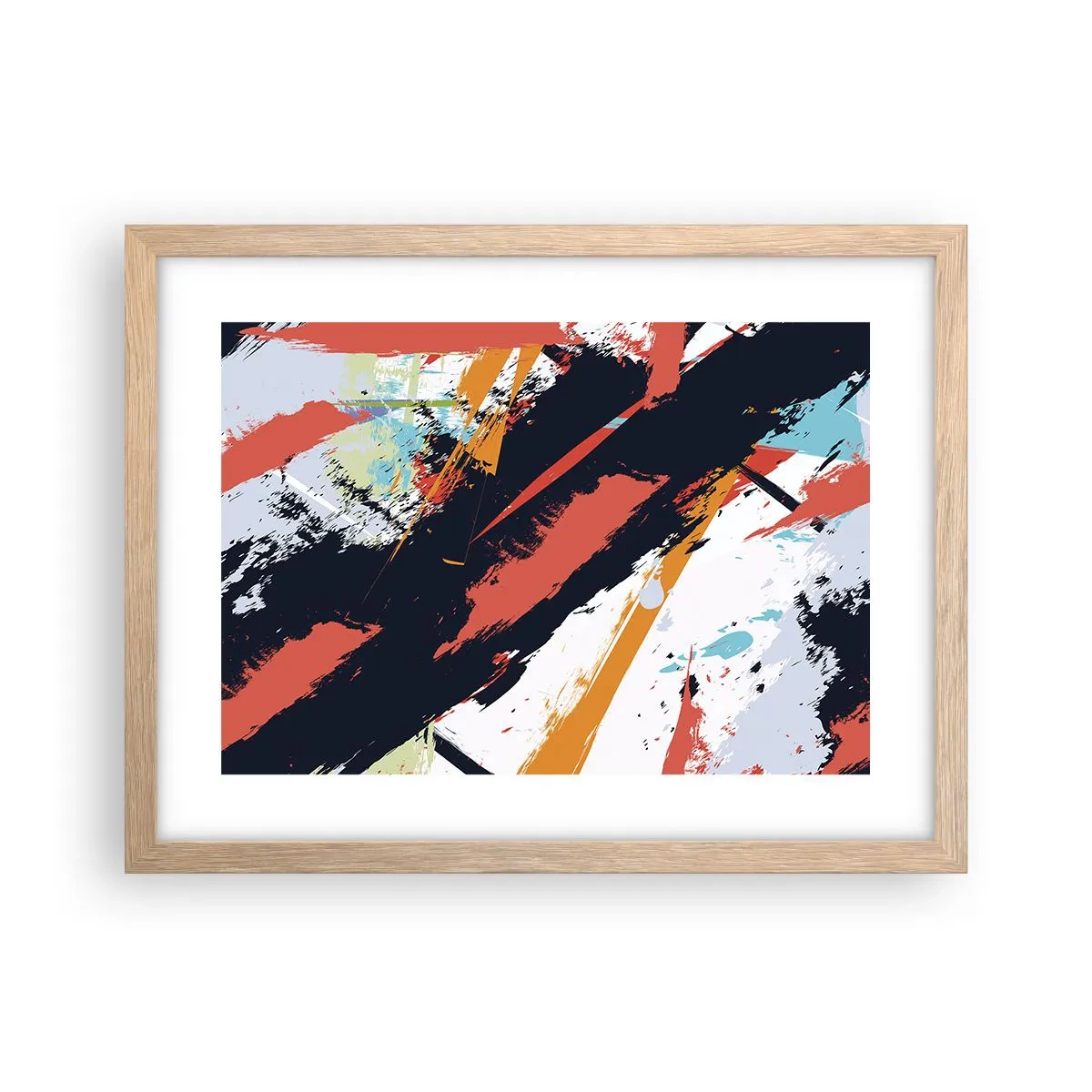 Plakát v rámu světlý dub - Dynamická kompozice - 40x30 cm