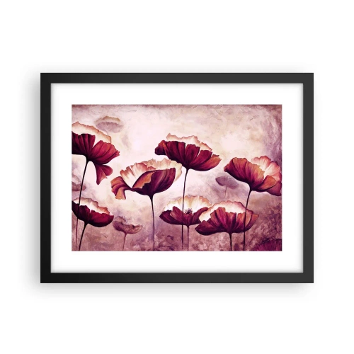 Plakát v černém rámu - Červený a bílý plátek - 40x30 cm