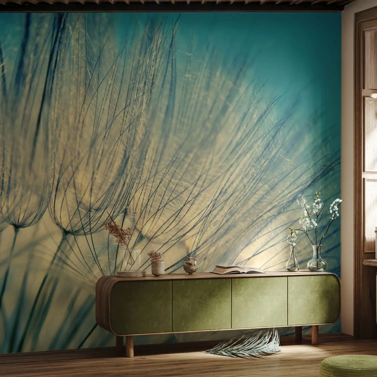 Fototapeta Premium Canvas - Čekání na vítr - Pampeliška, Louka, Příroda - 500x350 cm