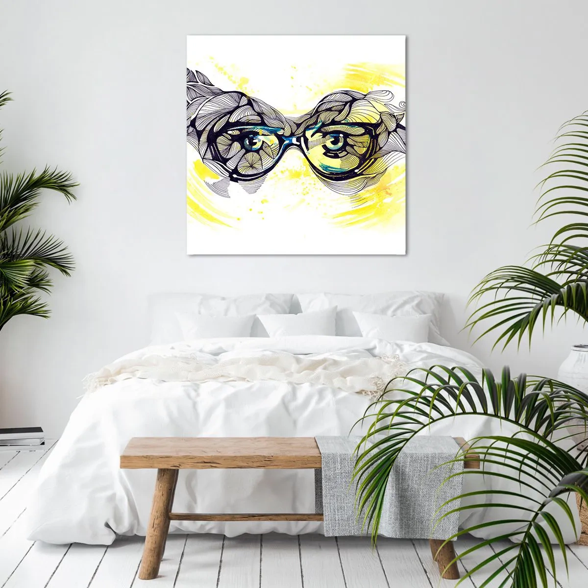 Obraz na plátně - Přes modré brýle - 70x70 cm