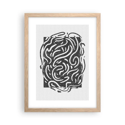 Plakát v rámu světlý dub - Abstrakce: tanec radosti - 30x40 cm