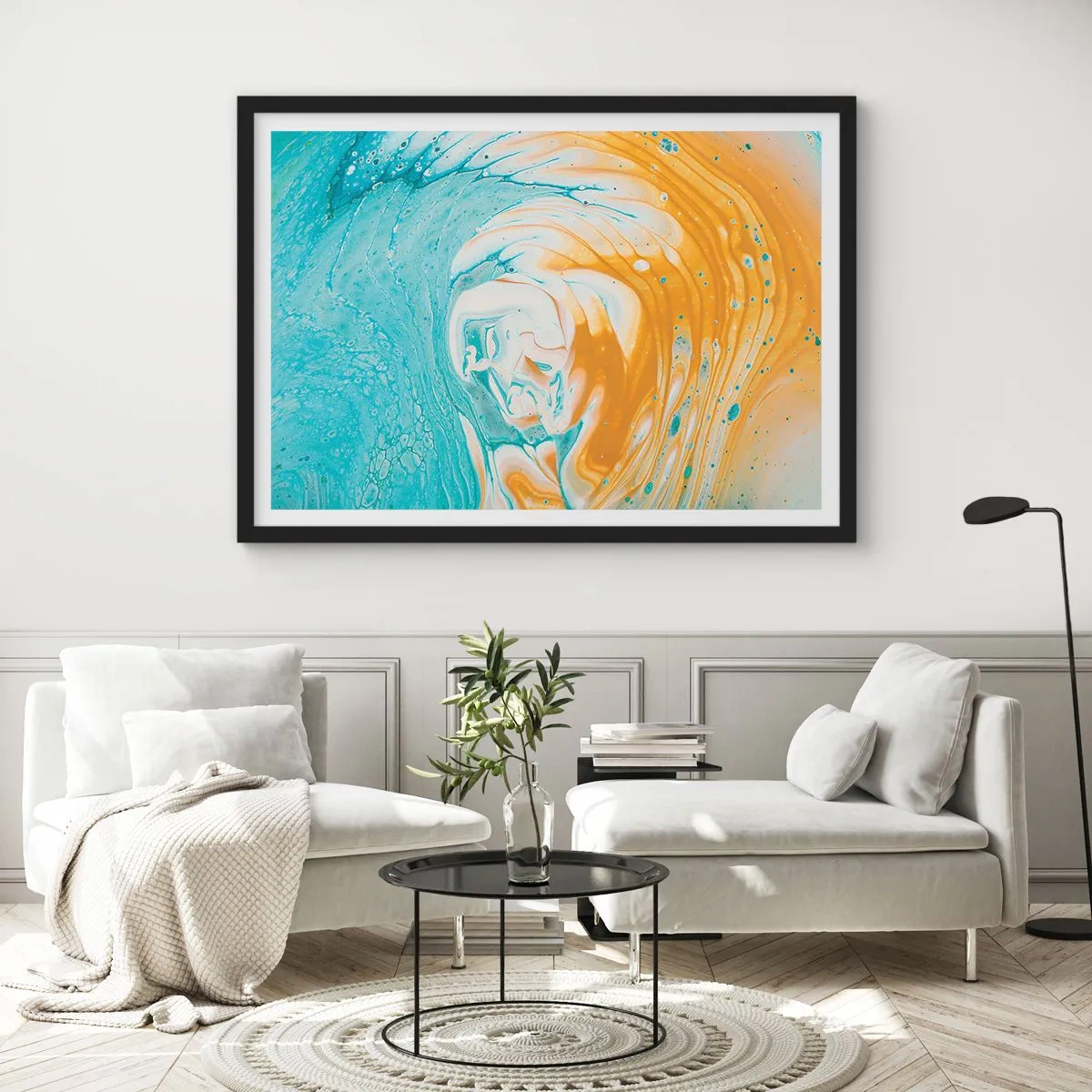 Plakát v černém rámu - Pastelový vír - 91x61 cm