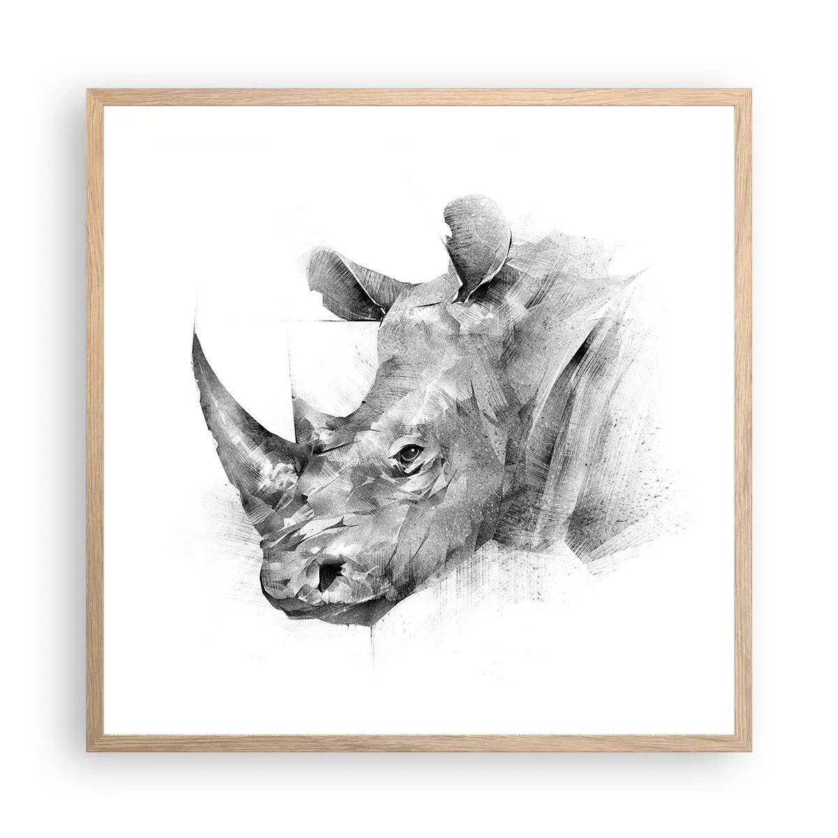 Plakát v rámu světlý dub - Africký portrét - 60x60 cm