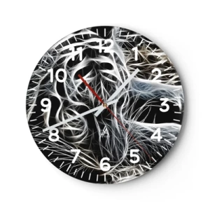 Nástěnné hodiny - Studie kočičí lehkosti - 30x30 cm