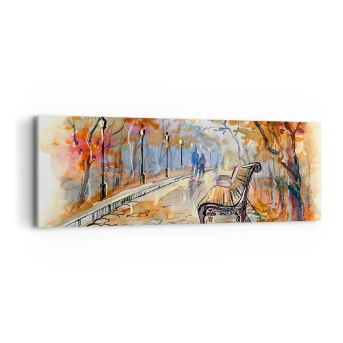 Obraz na plátně - Společně putovat podzimem - 90x30 cm