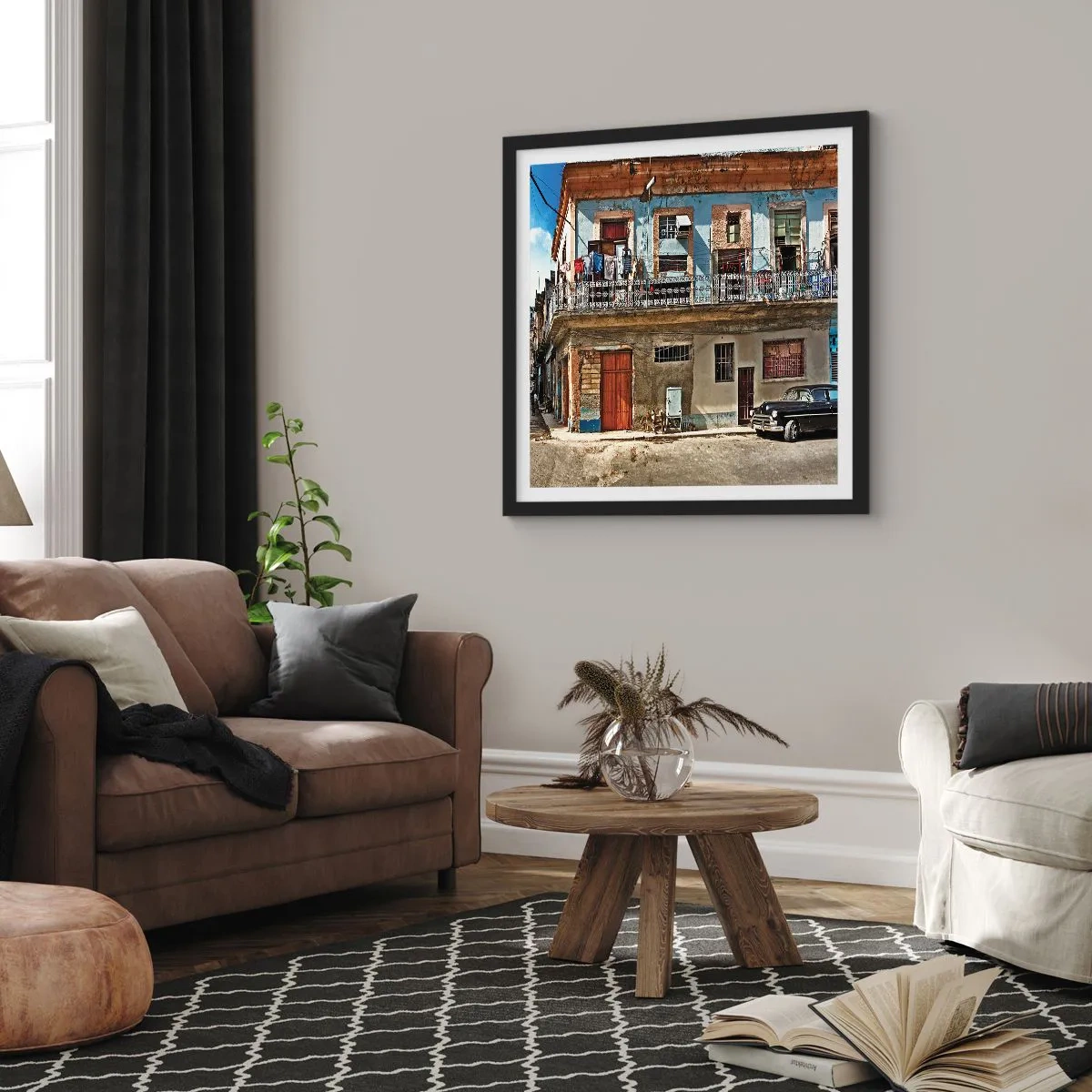 Plakát v černém rámu - Havajský nádech - 50x50 cm