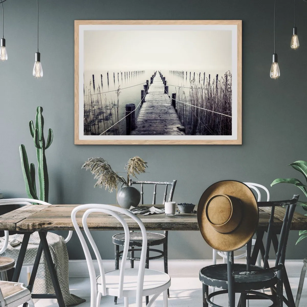 Plakát v rámu světlý dub - Ponoř se do klidu - 100x70 cm