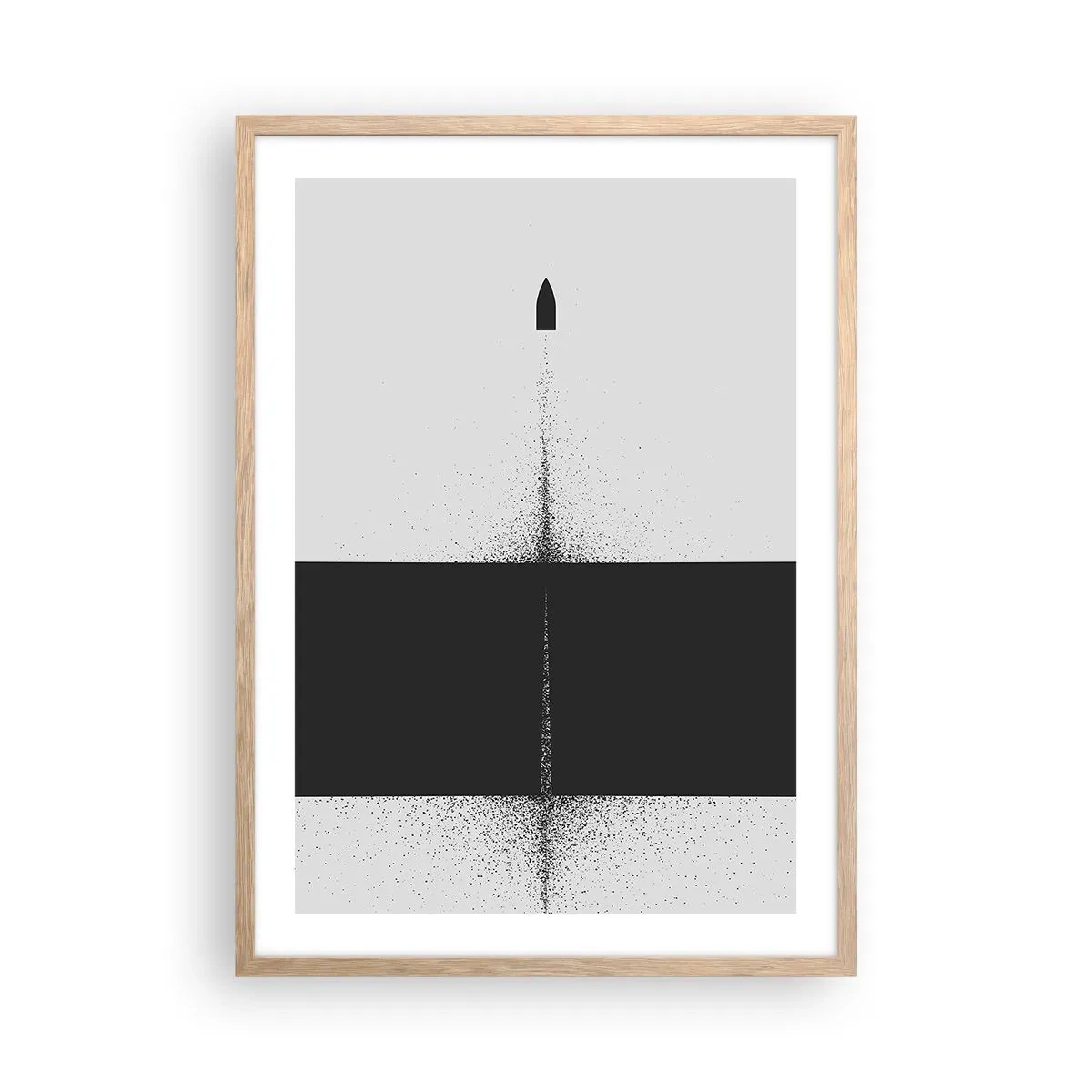 Plakát v rámu světlý dub - Přímo k cílu - 50x70 cm