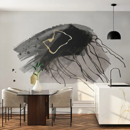 Fototapeta Premium Sand - V černé a zlaté - Abstrakce, Kus, Grafika - 100x70 cm