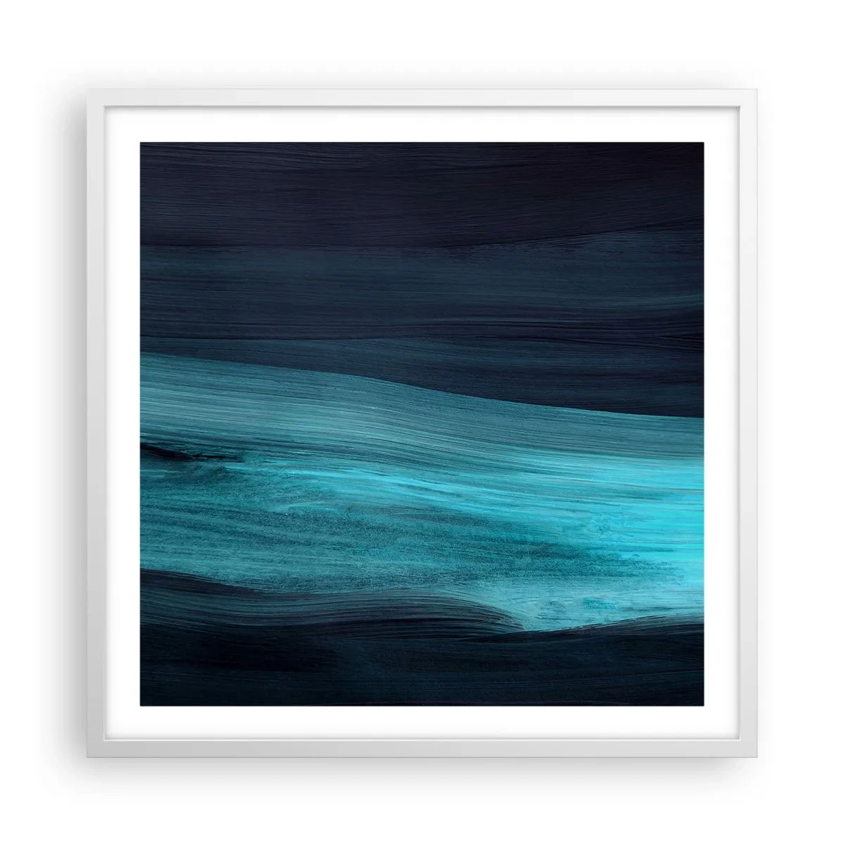 Plakát v bílém rámu - Pluj s proudem - 60x60 cm