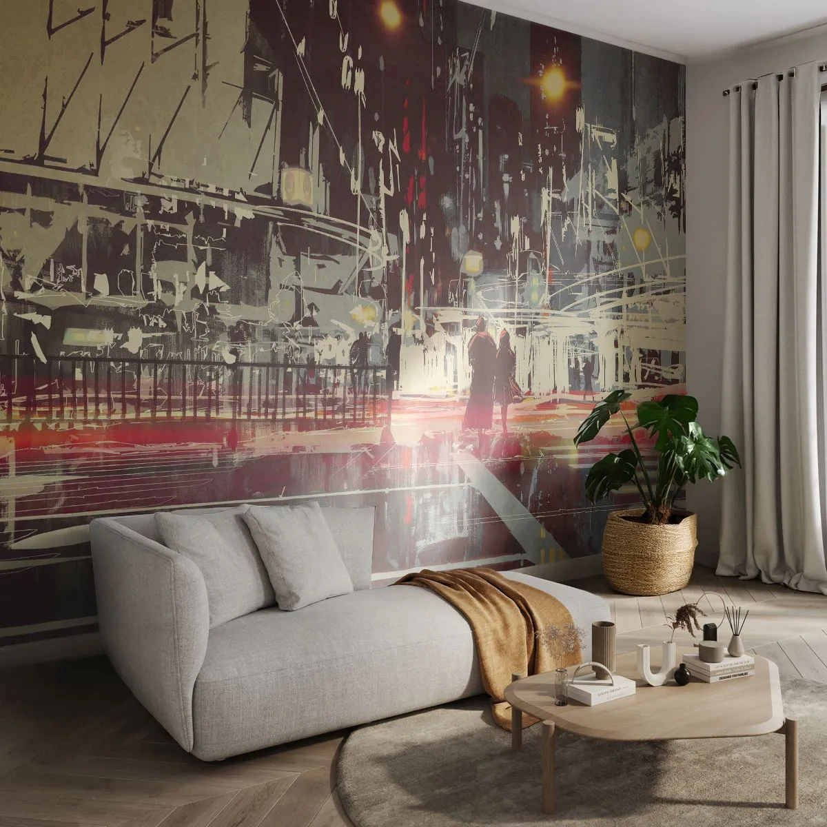Fototapeta Samolepicí Deluxe Sticker - Velkoměstská doprava - Město, Architektura, Noční život - 250x175 cm