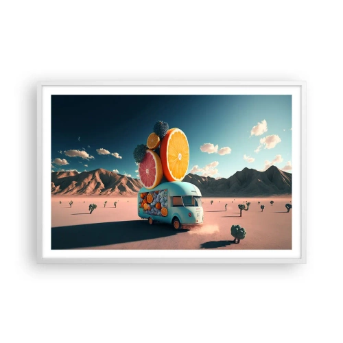 Plakát v bílém rámu - Chuť prázdnin - 91x61 cm