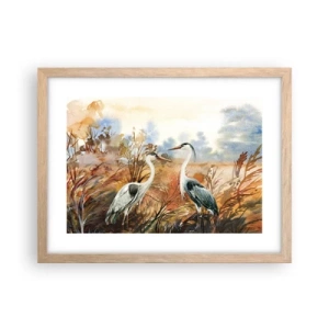 Plakát v rámu světlý dub - Kam na podzim? - 40x30 cm