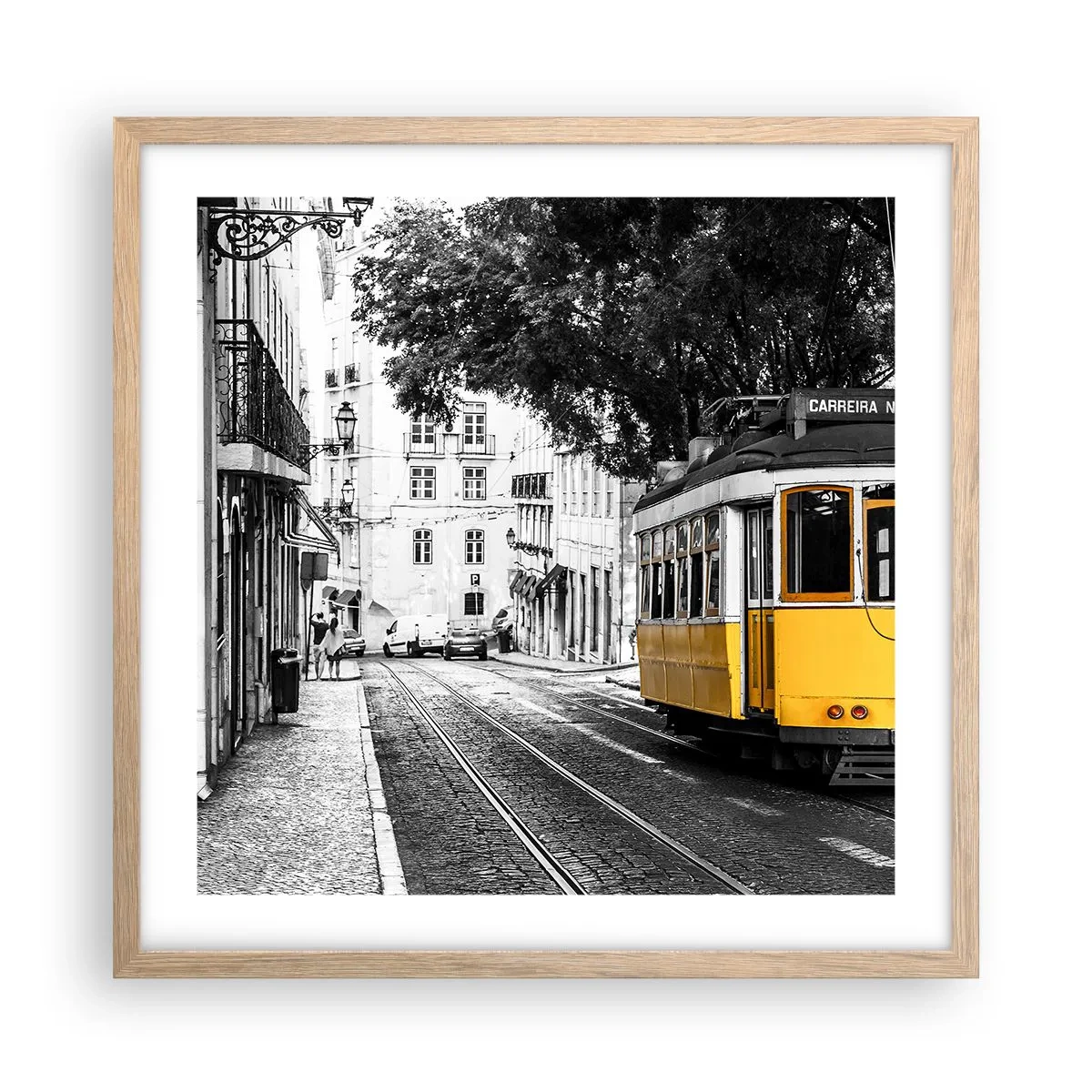 Plakát v rámu světlý dub - Fado v pozadí - 50x50 cm