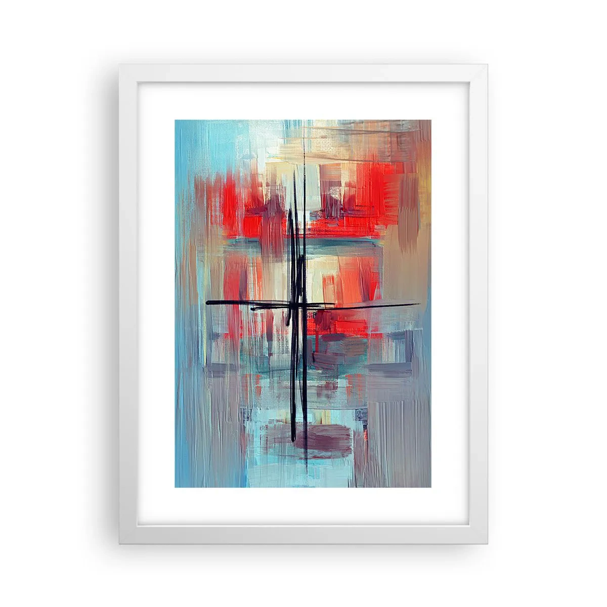 Plakát v bílém rámu - Krajina v neznámé dimenzi - 30x40 cm