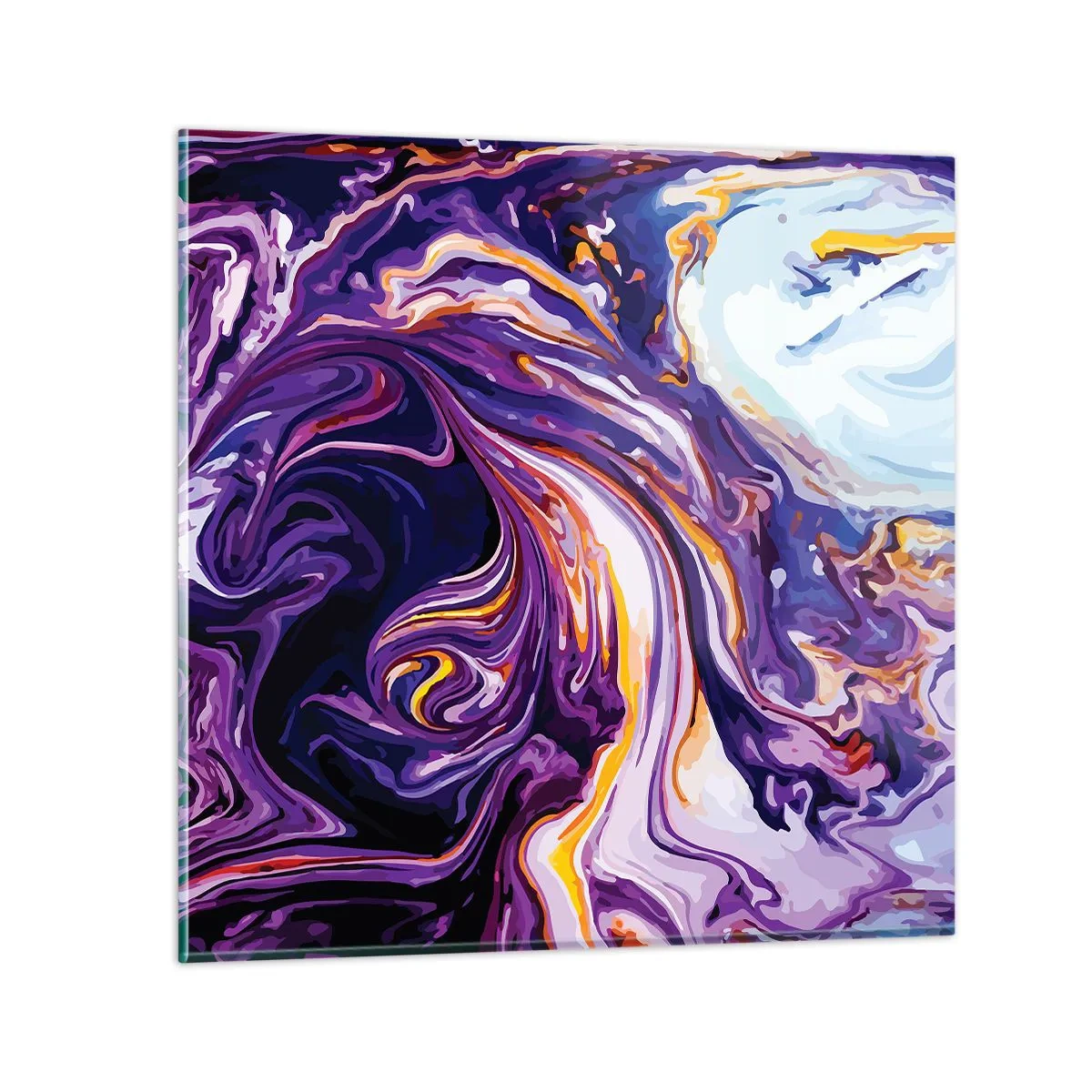 Obraz na skle - Záhyb prostoru ve fialové - 30x30 cm