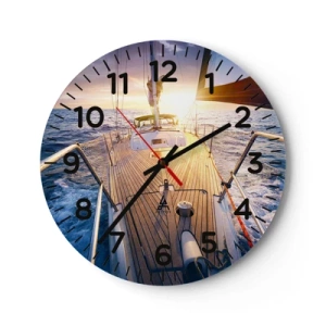Nástěnné hodiny - Běžící po vlnách - 40x40 cm