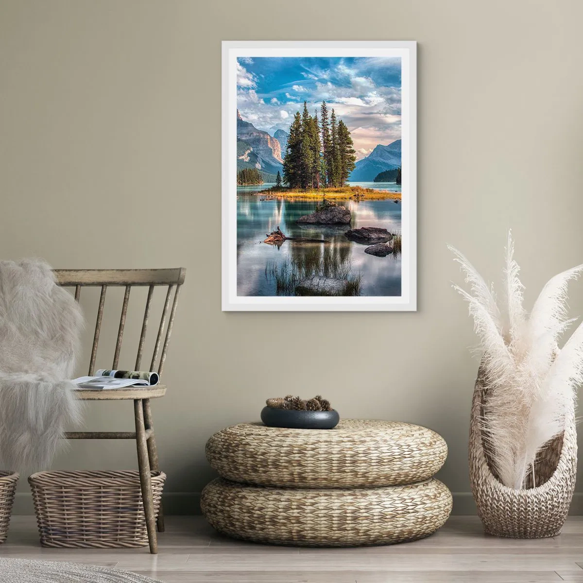 Plakát v bílém rámu - U velké a čisté vody… - 70x100 cm