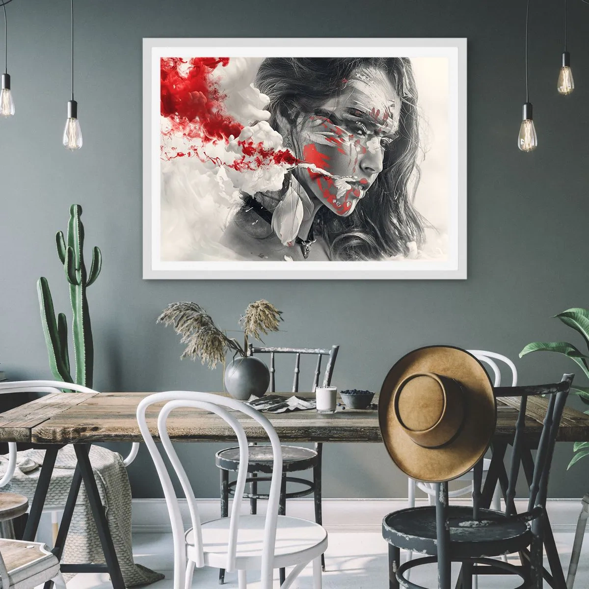 Plakát v bílém rámu - Ve spárech absurdity - 91x61 cm