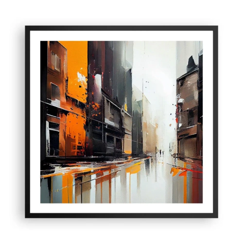 Plakát v černém rámu - Deštivý den - 60x60 cm