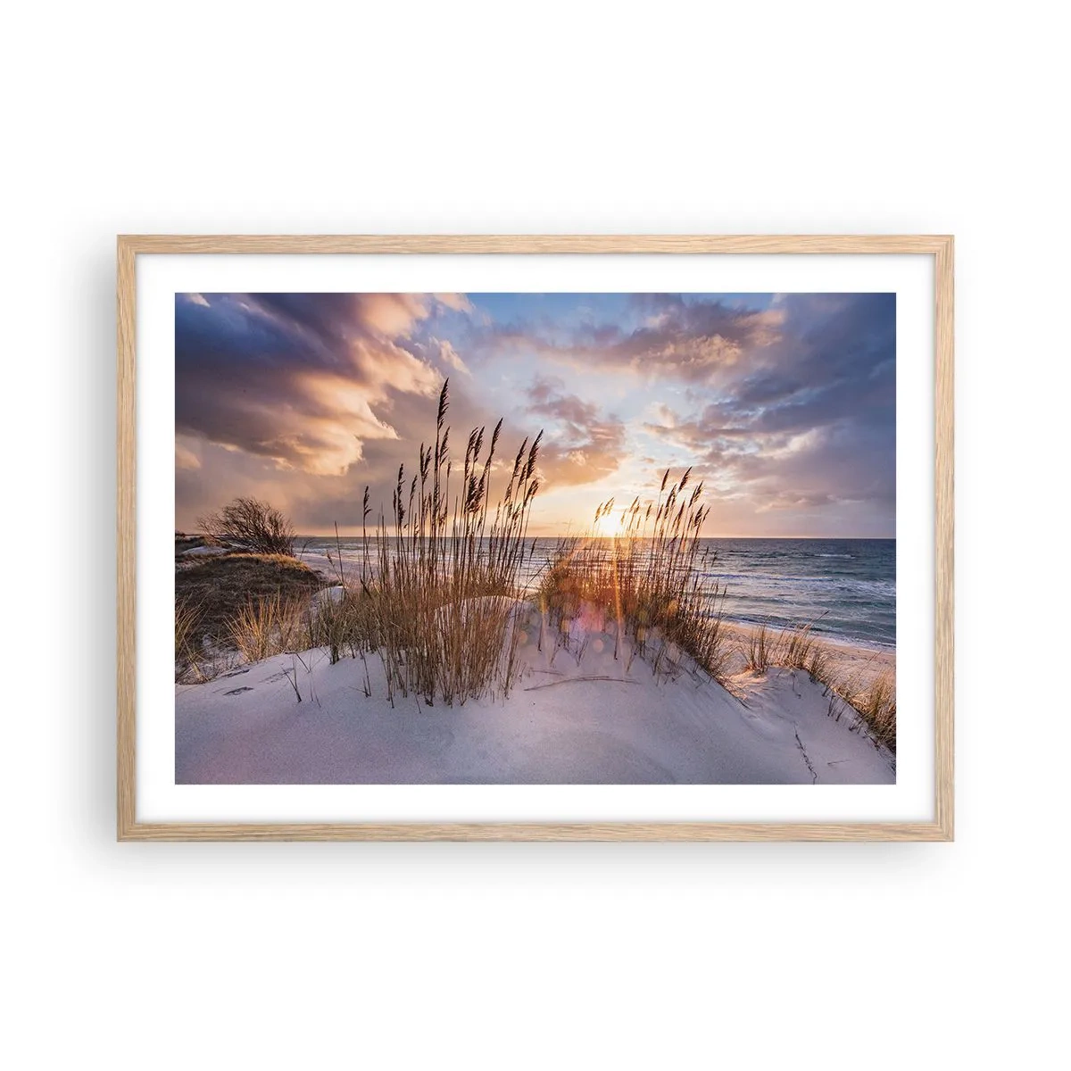Plakát v rámu světlý dub - Rozloučení se sluncem a větrem - 70x50 cm
