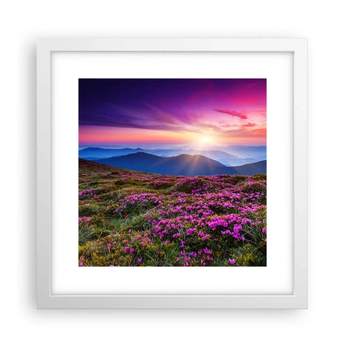 Plakát v bílém rámu - Zavoněly svěží pupeny bylinek z obilných polí - 30x30 cm