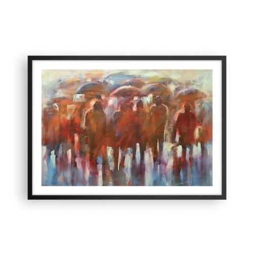 Plakát v černém rámu - Rovnocenní v dešti a mlze - 70x50 cm
