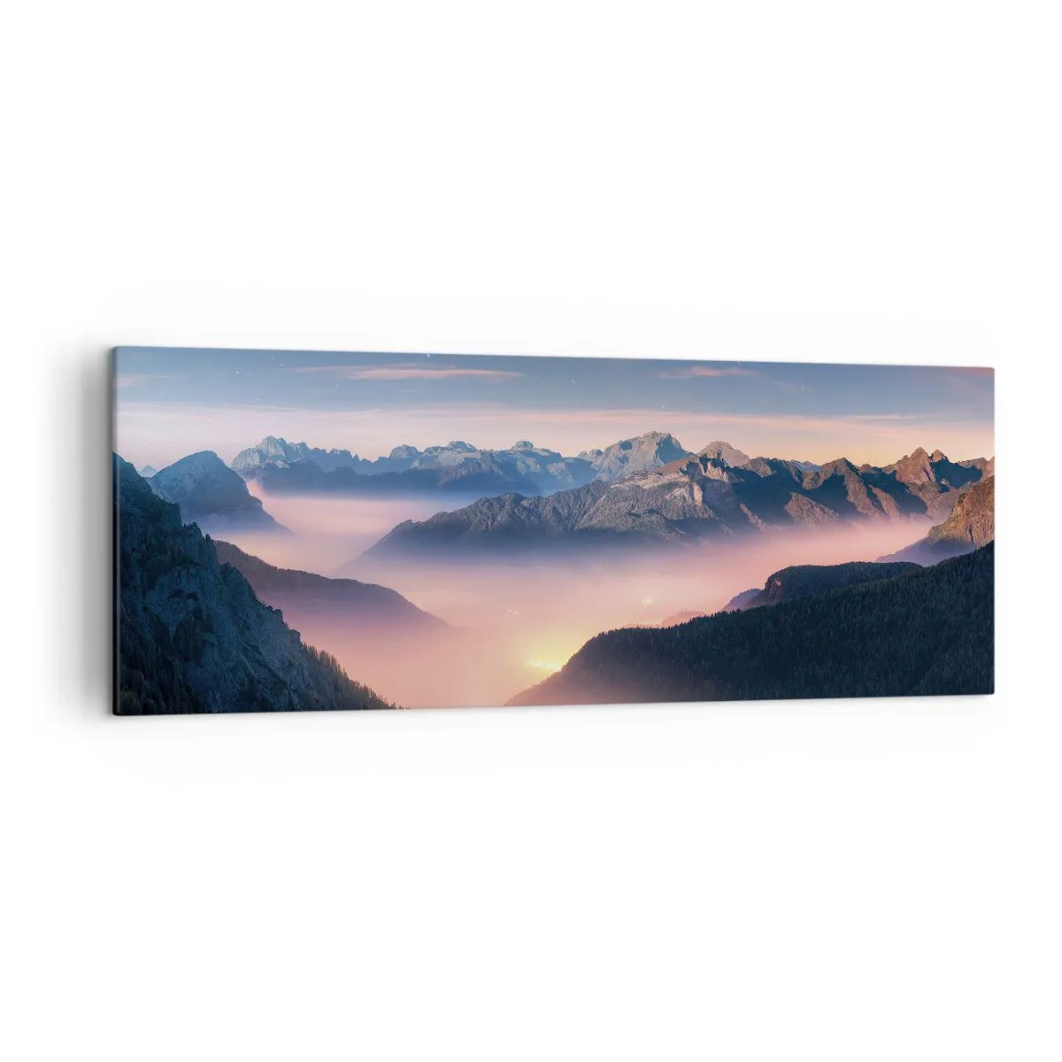 Obraz na plátně - Světlo v údolích - 140x50 cm