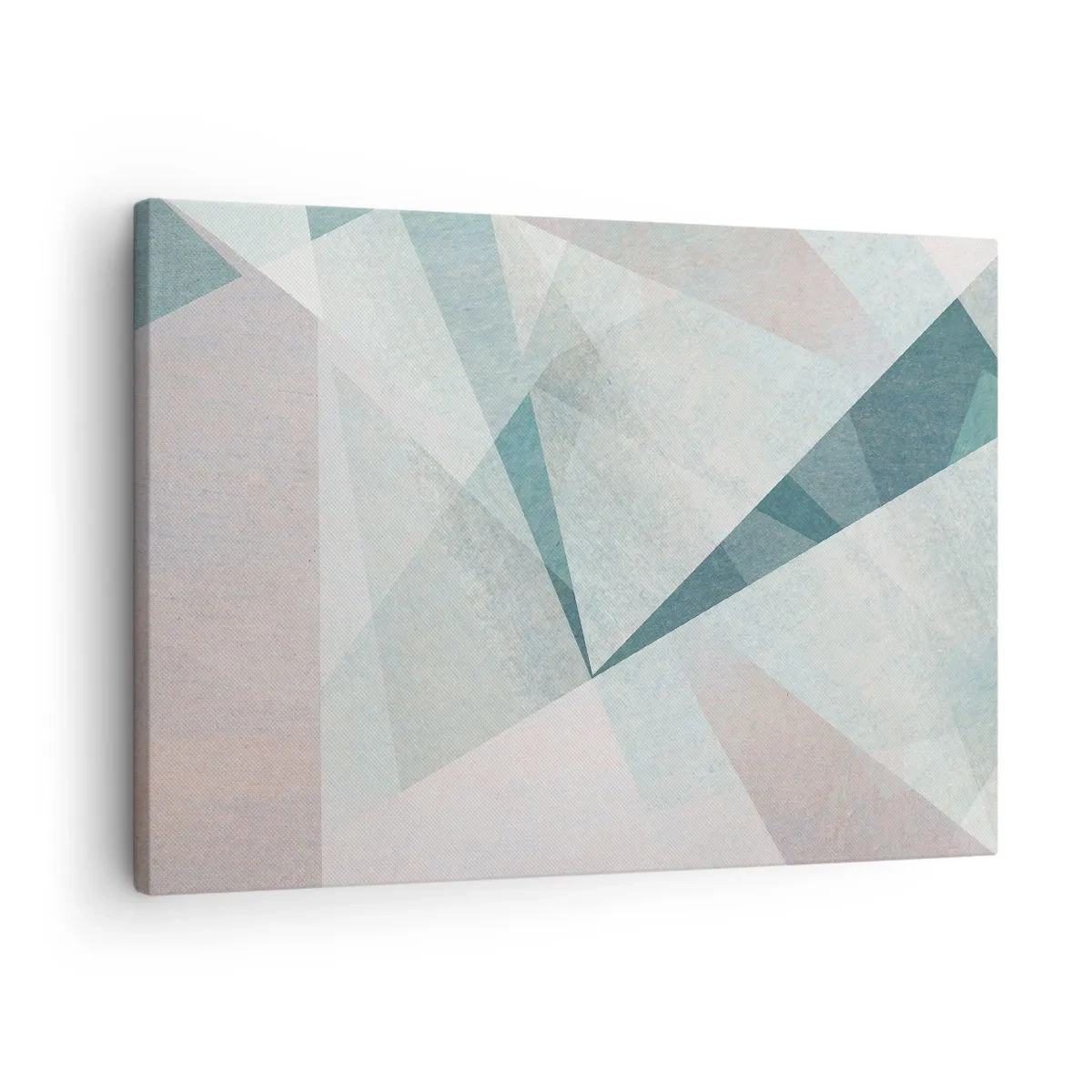 Obraz na plátně - Geometrické tvary v pastelových odstínech modré a šedé - 70x50cm - V klidu, ale dynamicky - Moderní nástěnná dekorace do obývacího pokoje a ložnice ARTTOR
