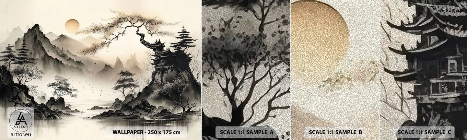 Vzor Fototapety Premium Sand - Jedinečné kouzlo orientu - Asie, Japonsko, Pohled - 100x30 cm