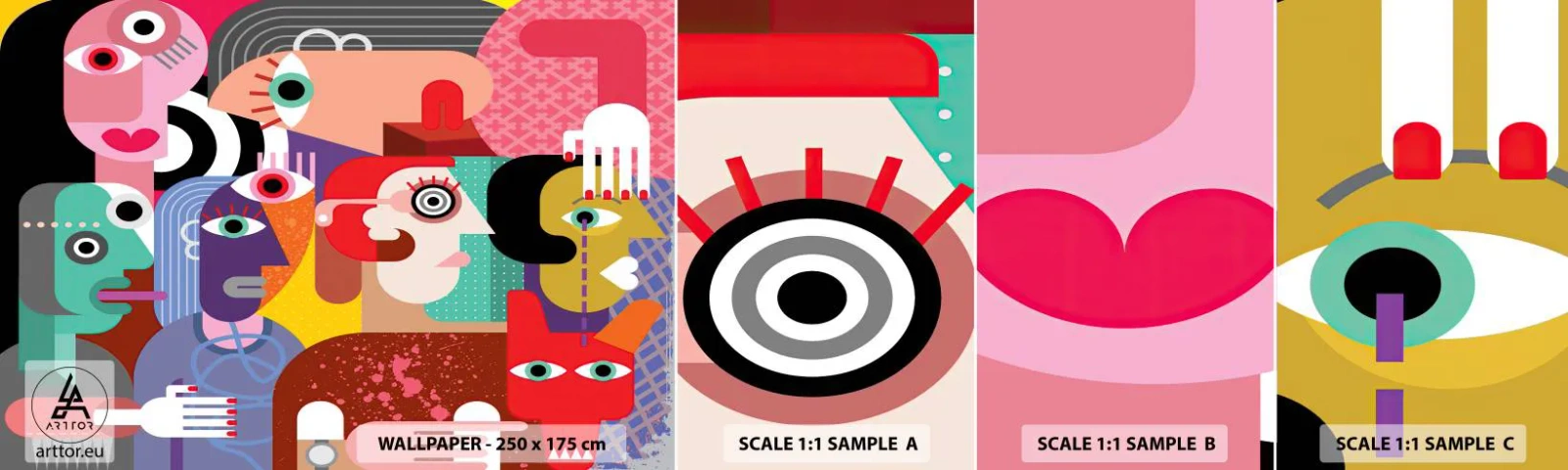 Vzor Fototapety Samolepicí Deluxe Sticker - My od pána Picassa - Abstrakce, Kubismus, Lidé - 100x30 cm