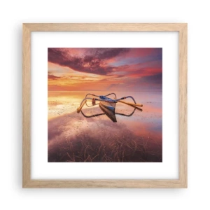 Plakát v rámu světlý dub - Klid tropického večera - 30x30 cm