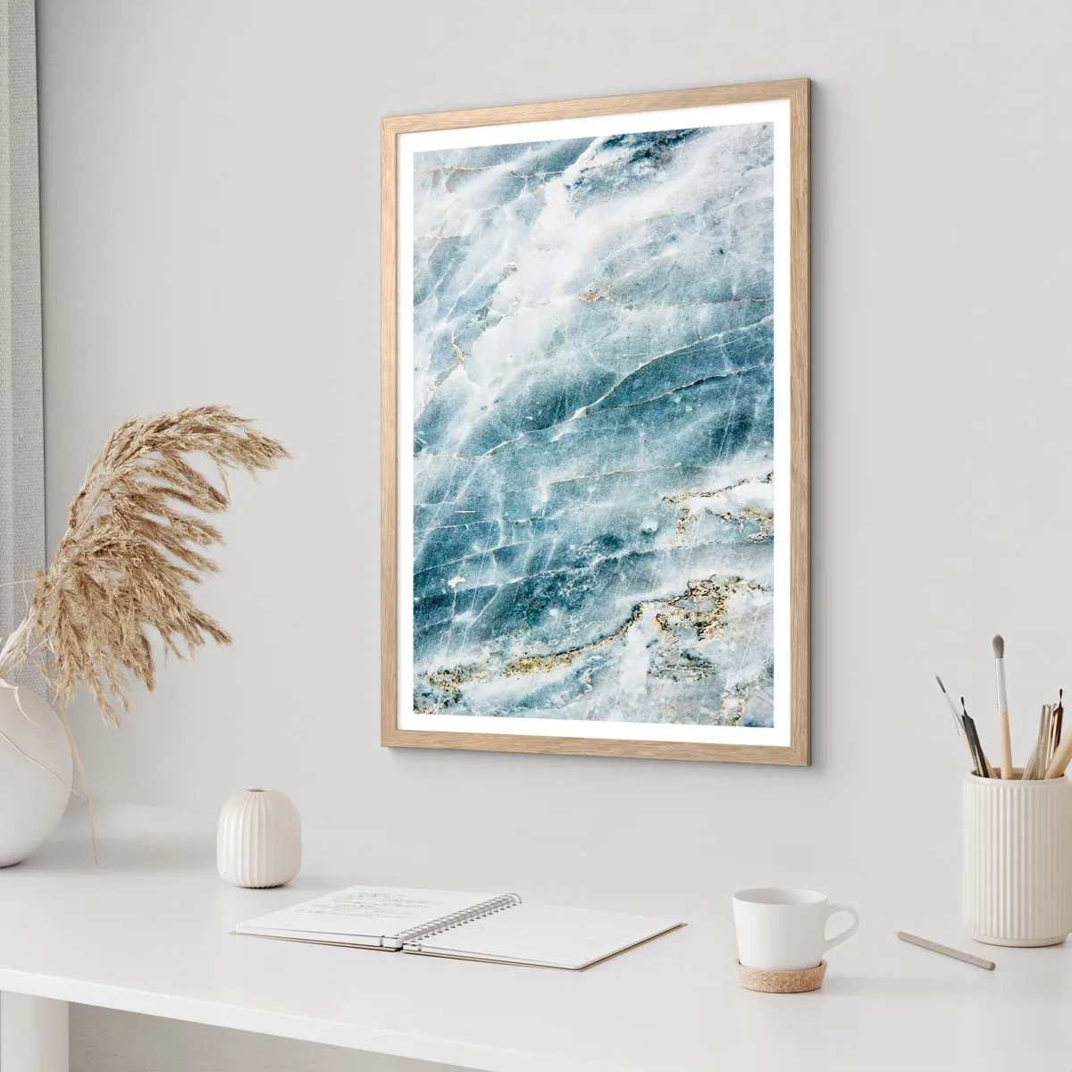 Plakát v rámu světlý dub - Ledový svět - 61x91 cm