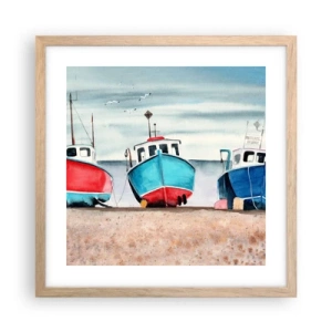 Plakát v rámu světlý dub - Připravené na úlovek - 40x40 cm