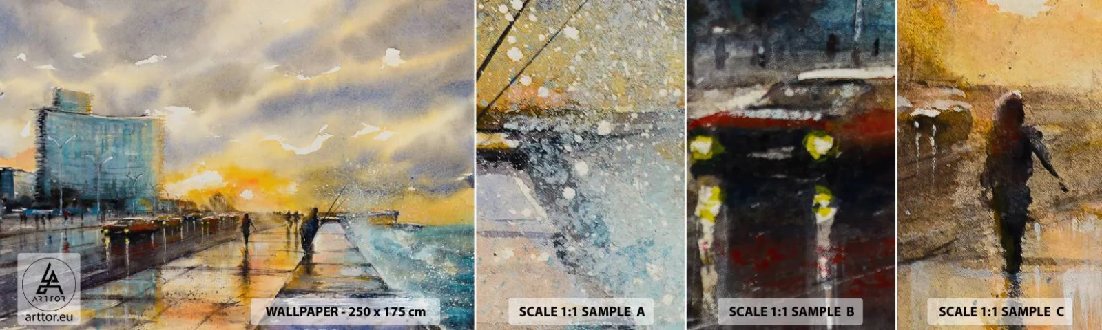 Fototapeta Vzorek Standard Eco - Život na pobřeží - Krajina, Kus, Západ slunce - 100x30 cm