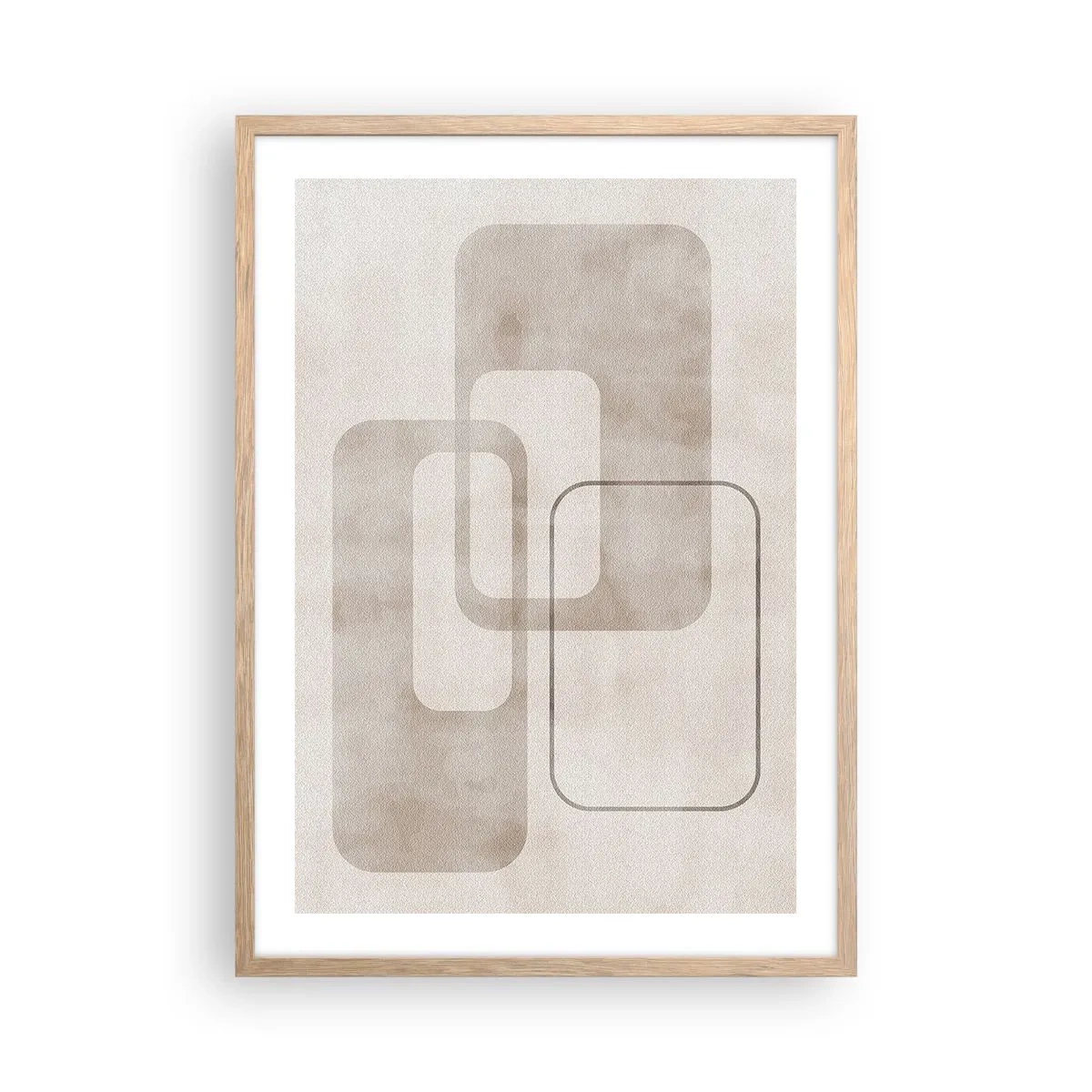 Plakát v rámu světlý dub - Geometrická fuga - 50x70 cm