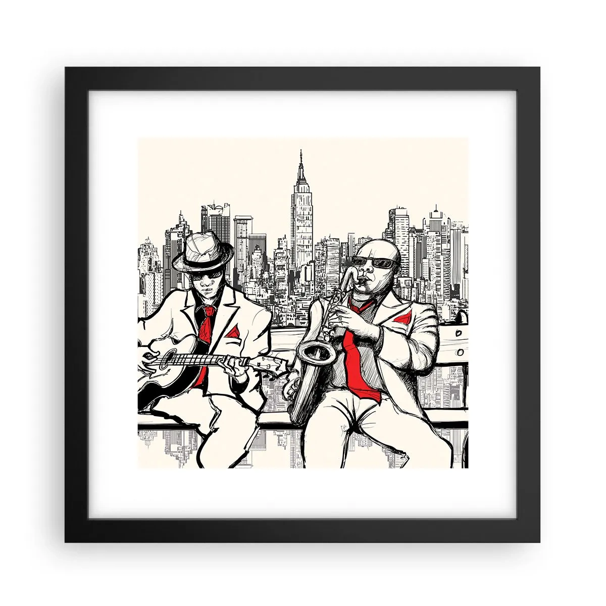 Plakát v černém rámu - Newyorská improvizace - 30x30 cm