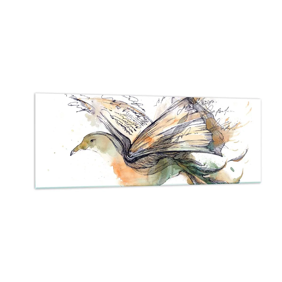 Obraz na skle - Na křídlech poezie - 140x50 cm