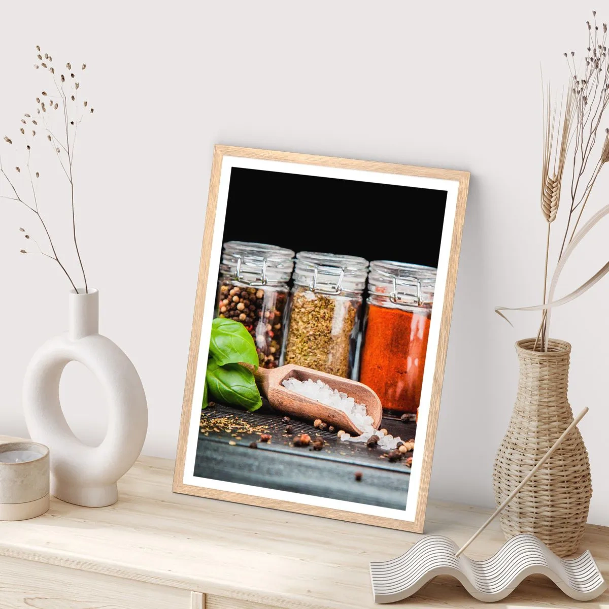 Plakát v rámu světlý dub - Aby měl život chuť - 70x100 cm